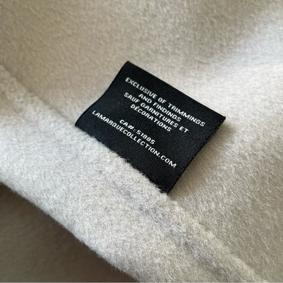 Lamarque Penelope Double Face Wool Gray 3/4 Sleeve Open Drape Front Coat EUC M/L - Picture 10 of 12